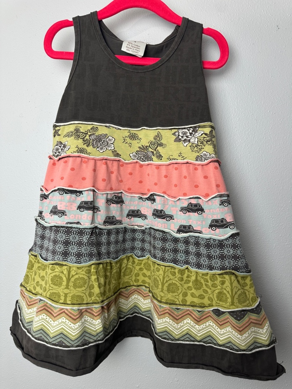 Matilda Jane Tiered Tank Dress in Black, Coral Pink & Olive